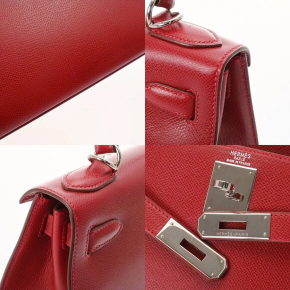HERMES Kelly 28 Outer stitch 2WAY Rouge vif hand bag - Picture 8 of 10